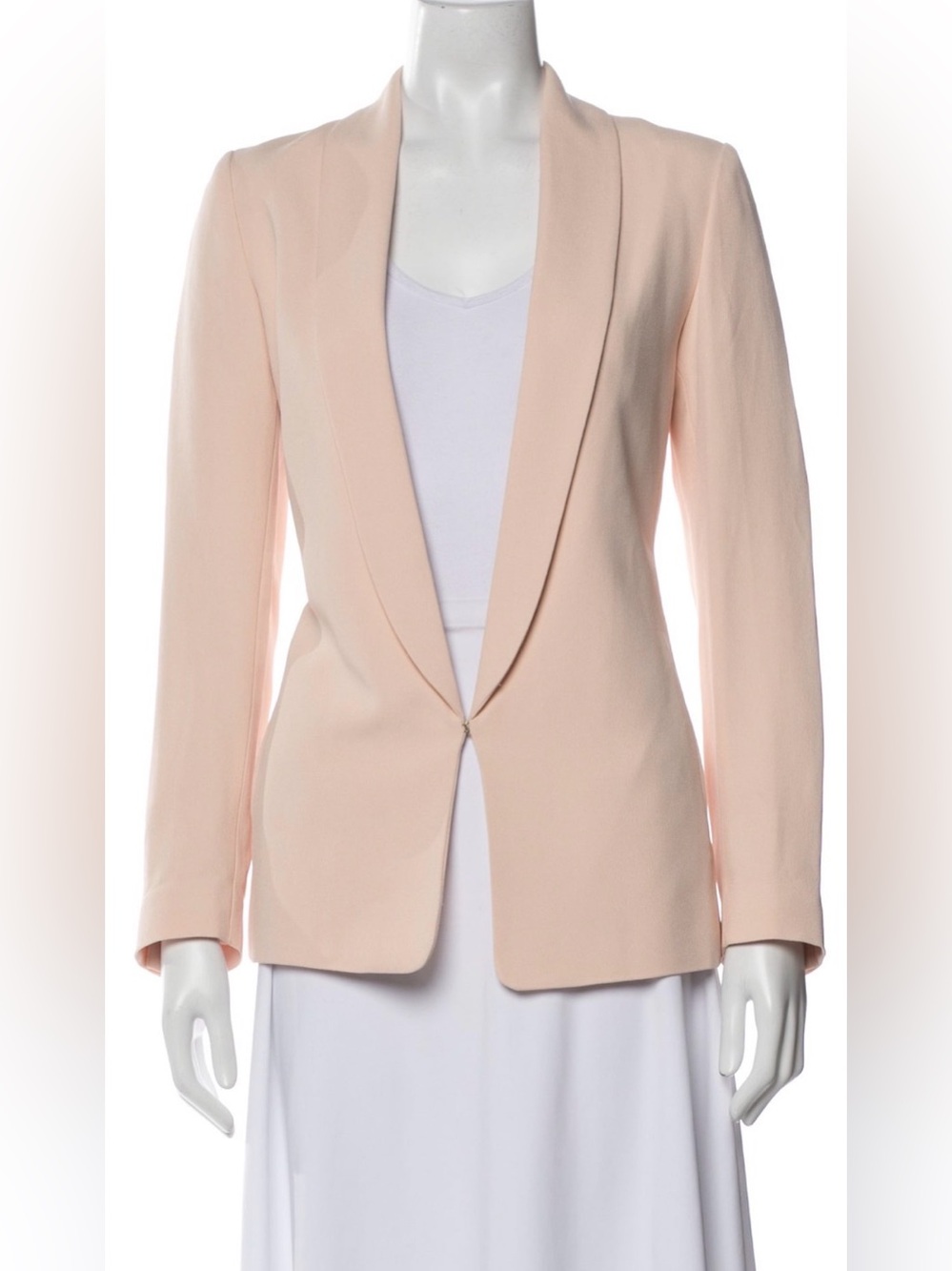 Women's Blush Pink Single-Button Shawl Collar Blazer